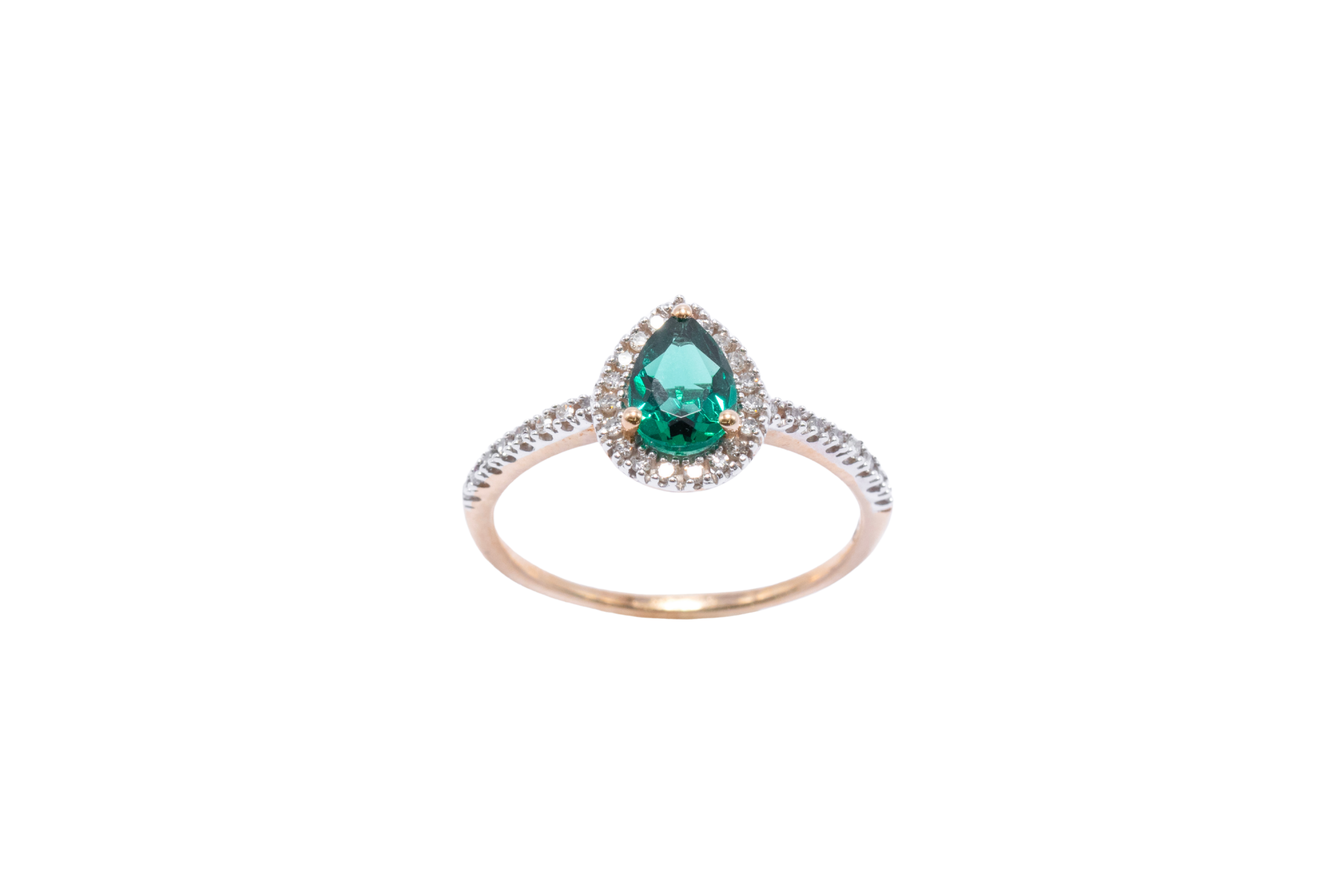 ANILLO ESMERALDA CORTE PERA