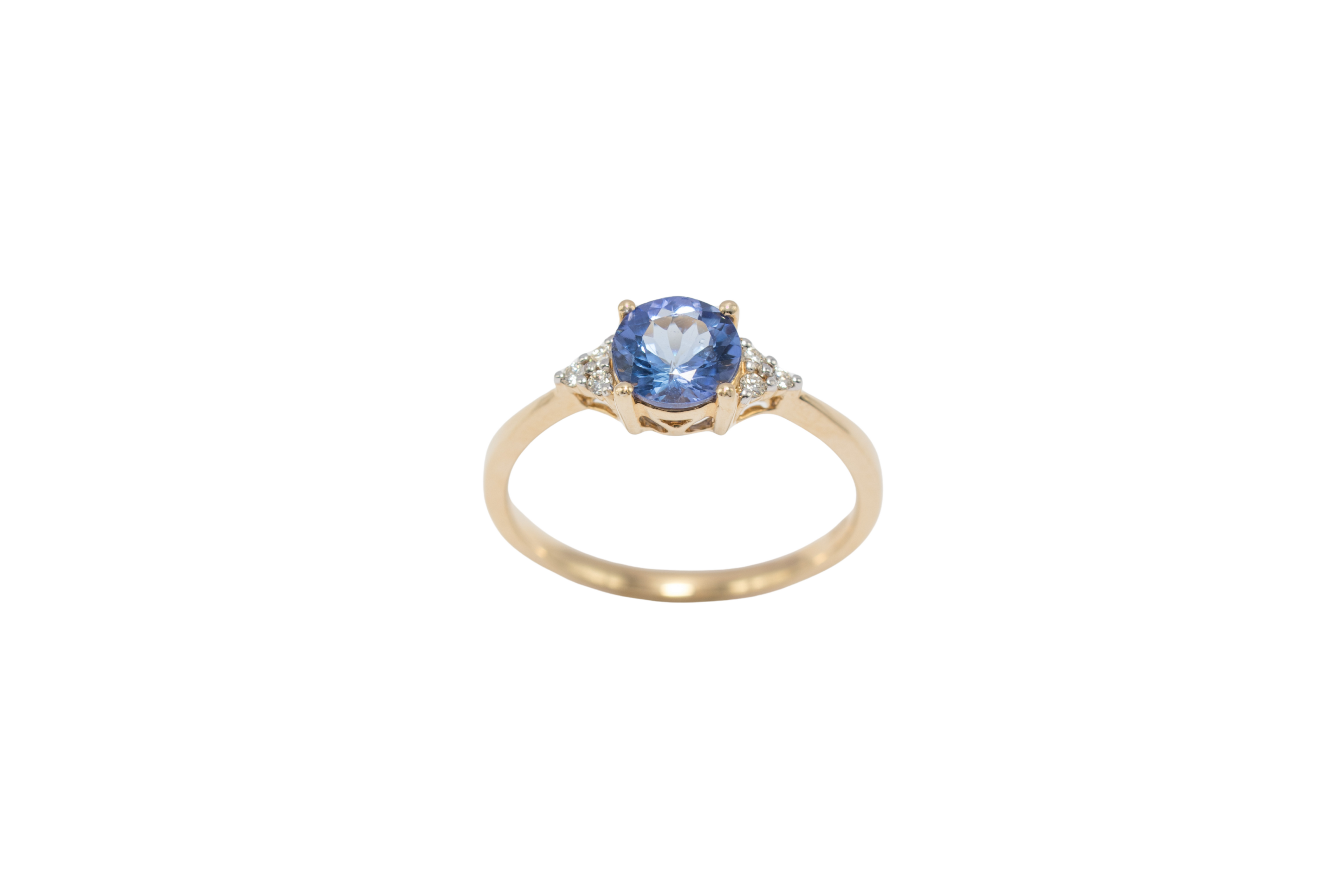 ANILLO TANZANITA Y DIAMANTE