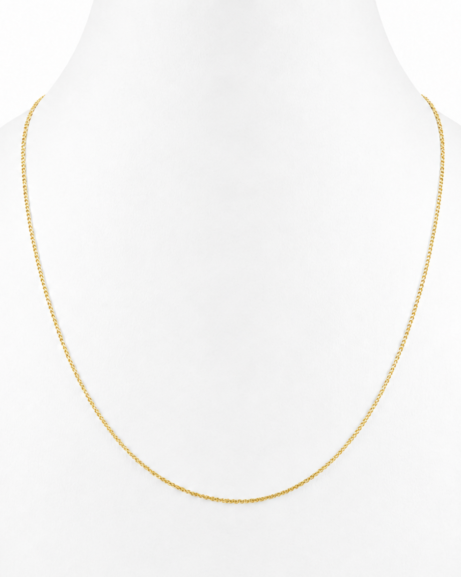 Cadena Barbada Mini de Oro Amarillo 14K de 45 cm